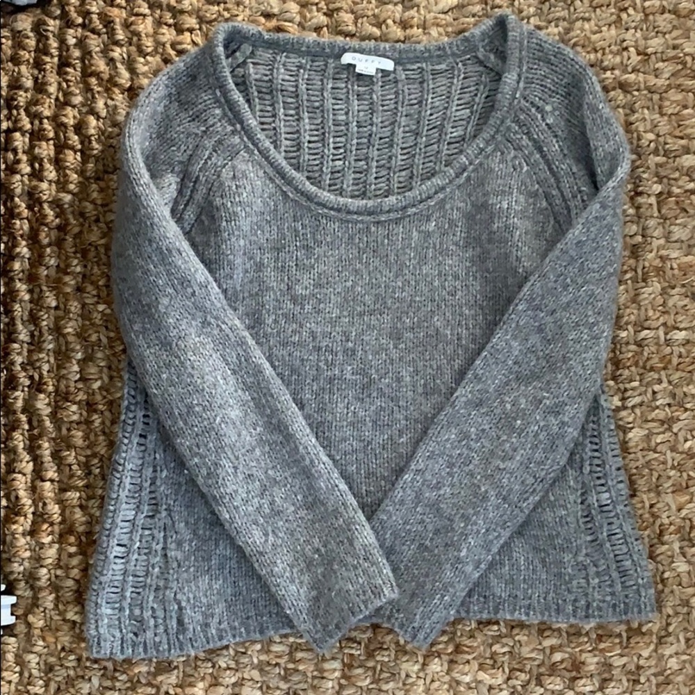 Grey Scoop Neck Sweater